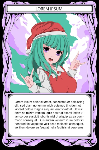 Vector anime card game desain template