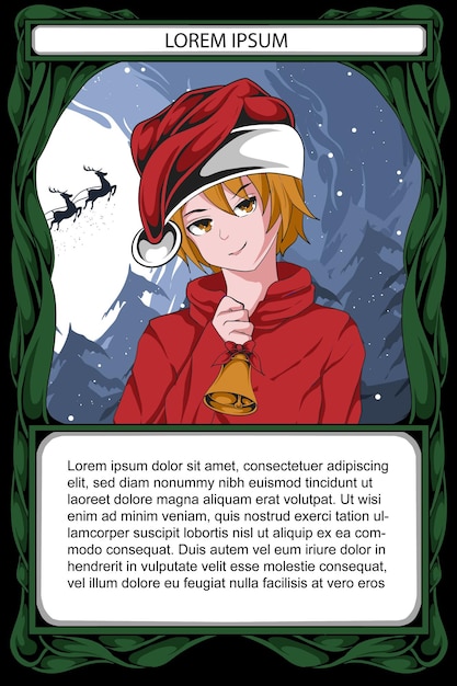 Vector anime card game desain template