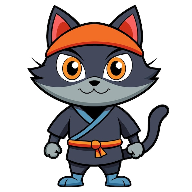 Anime Cat funny cartoon illustration