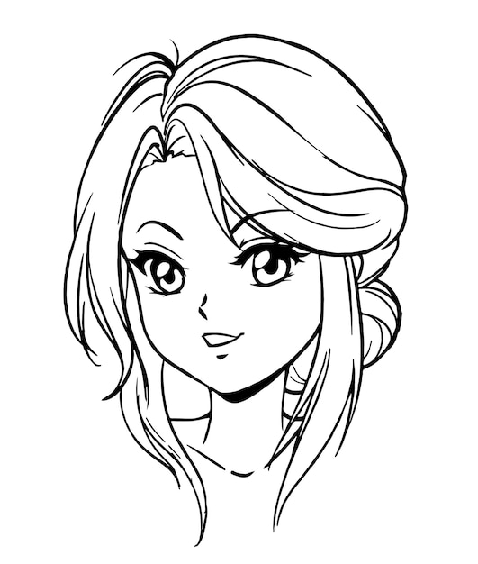 Anime expressions. Japanese manga style. Hand drawn vector illustration.