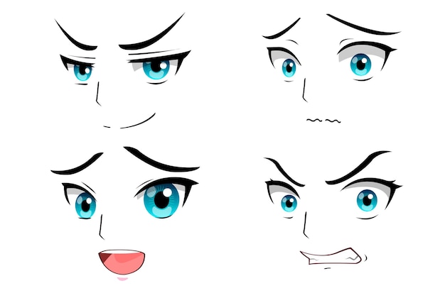 Vector anime face expression