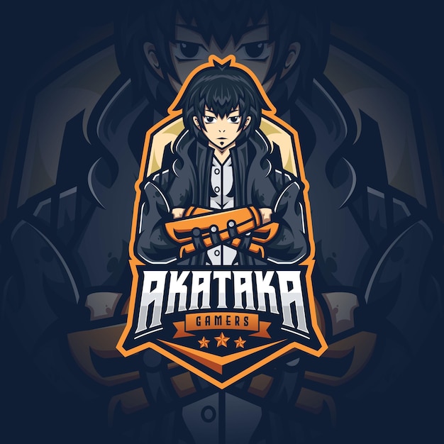 Anime Man Mascot Logo Game For Sport and Esport Team