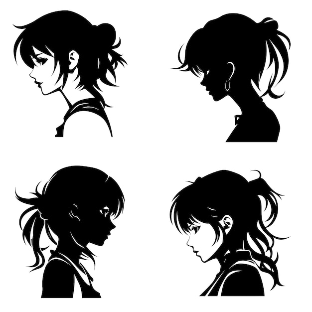 Anime Silhouette Vector