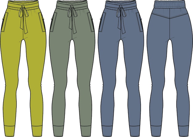 Ankle-length leggings flat drawing