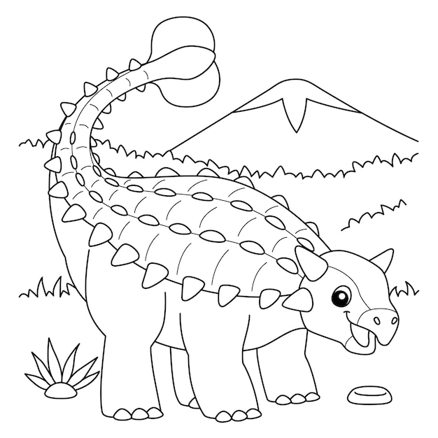 Ankylosaurus Coloring Page for Kids