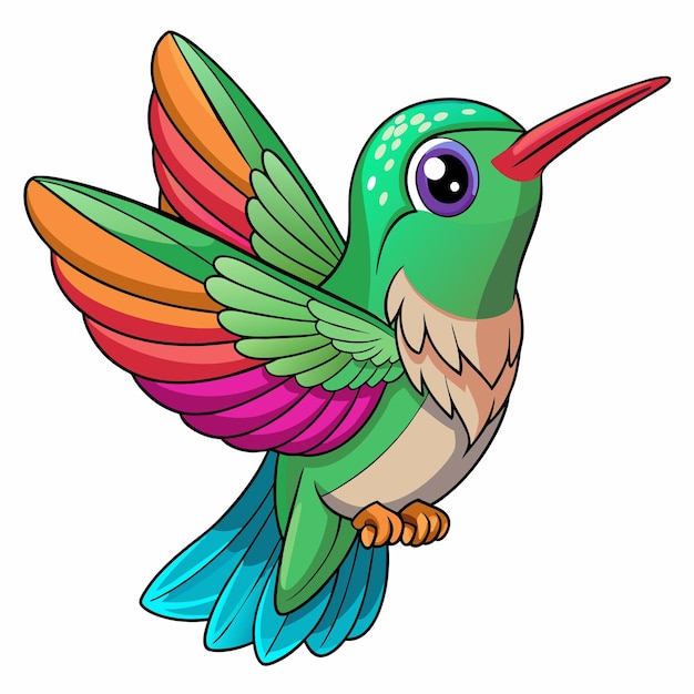 Annas Hummingbird bird stands vector kawaii