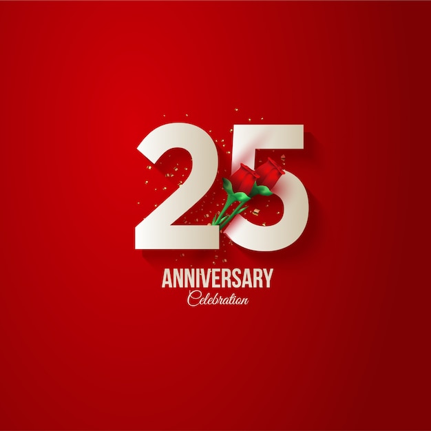 Anniversary background with red roses.