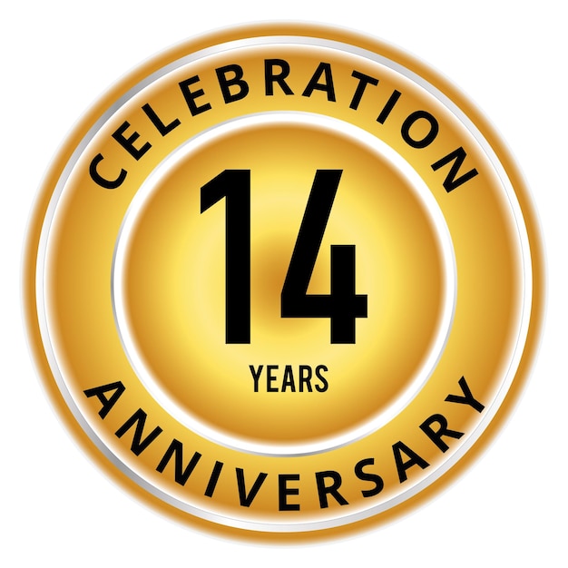 Anniversary Badge in gold and black luxury symbol