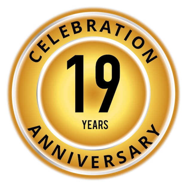 Anniversary Badge in gold and black luxury symbol