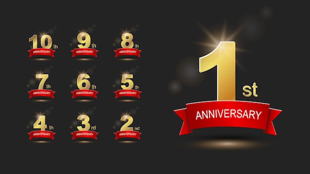 anniversary celebration logo set with simple and nice design