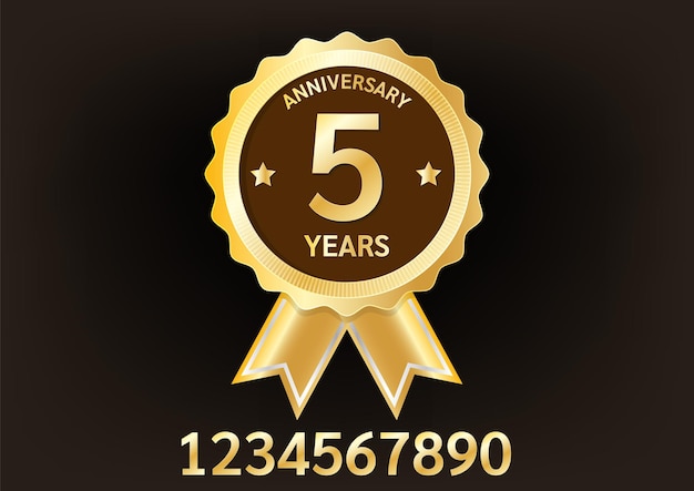 Anniversary gold plate badge