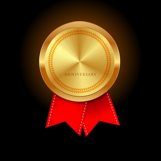 Anniversary Golden coin with double ribbon