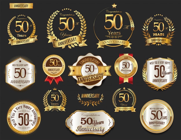 Anniversary golden labels collection