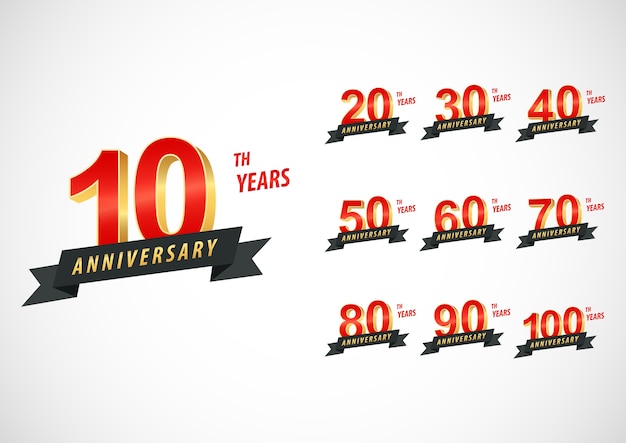 Anniversary logotype set