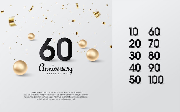 anniversary   numbers  black with gold granules.