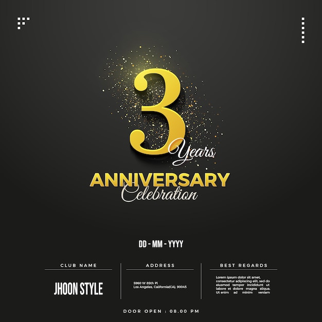 Anniversary party invitation with numbers