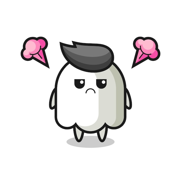 Annoyed expression of the cute ghost cartoon character