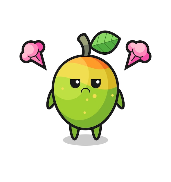 Annoyed expression of the cute mango cartoon character , cute style design for t shirt, sticker, logo element