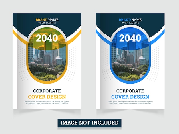 Annual business corporate book cover design template in a4