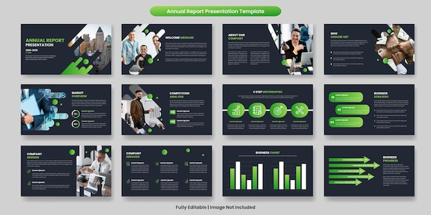 Annual report business powerpoint presentation slide template and business proposal or brochure