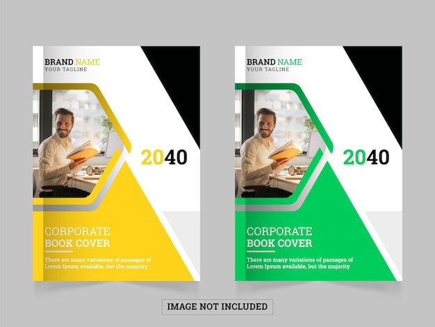 Annual report corporate book cover design template in a4