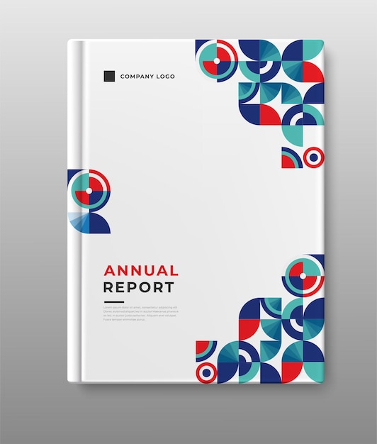 annual report cover mosaic retro design