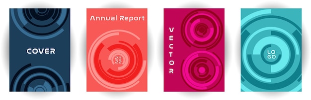 Annual report cover page layout vector collection with aim goal