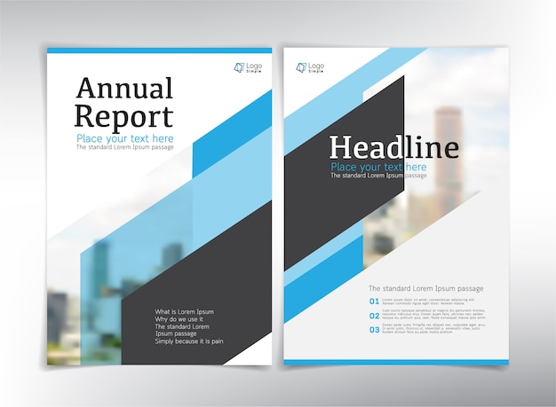 Annual report cover pages, blue theme