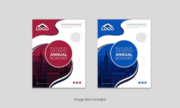 Annual report cover template or Business cover page and company profile, booklet cover Vector design