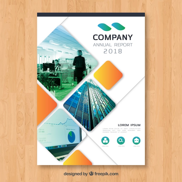 Annual report cover with image