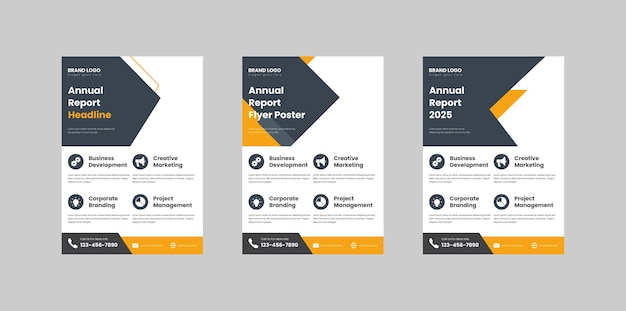 Annual report flyer vector design template