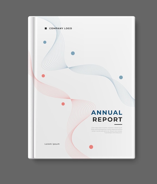 Annual report template cover book background