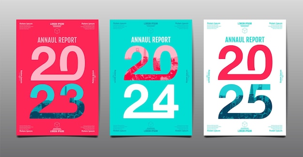 Annual Report template layout design 2023 2024 2025 typography