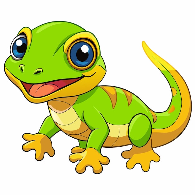 Anole Lizard looks vector kawaii