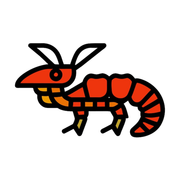 anomalocaris shrimp sits icon vector illustration icon