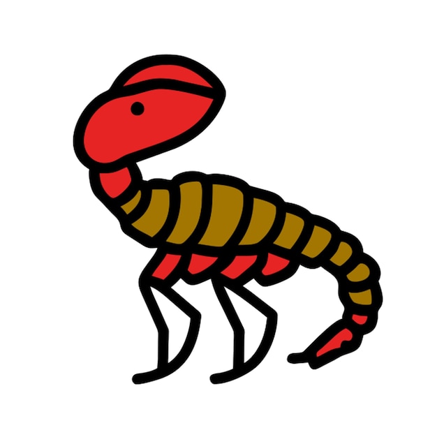 Vector anomalocaris shrimp sits icon vector illustration icon