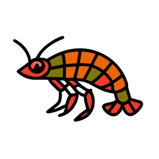 Vector anomalocaris shrimp smiles icon vector illustration icon