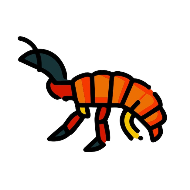 Vector anomalocaris shrimp walks icon vector illustration icon