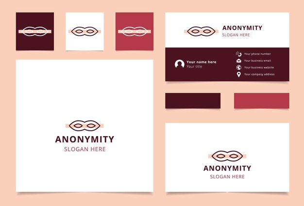 Anonymity logo design with editable slogan branding book and