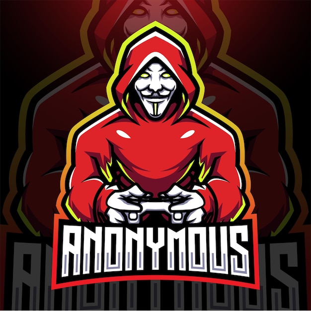 Anonymous gamer esport mascot logo design