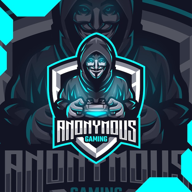 Anonymous mascot logo esport design Premium Vector