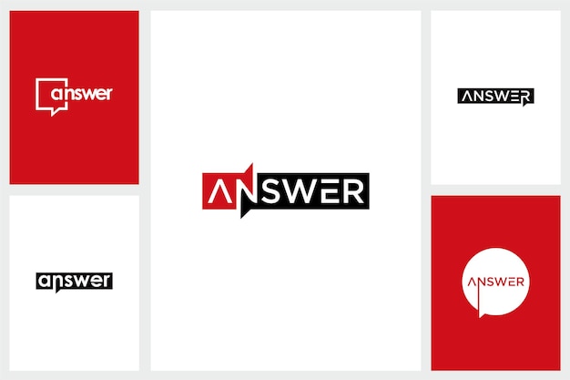 answer text logo with speech bubble symbols