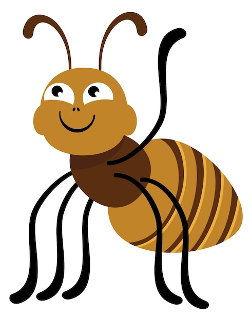 Ant greeting Friendly bug icon Cartoon animal