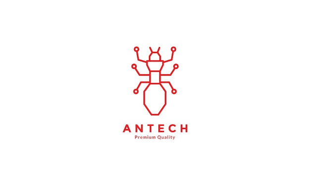 Ant line tech  logo vector icon illustration design