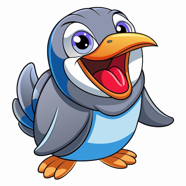 Antarctic Petrel bird laughs vector kawaii