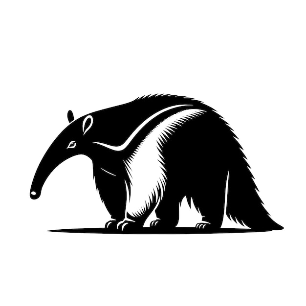 Anteater silhouette vector illustration