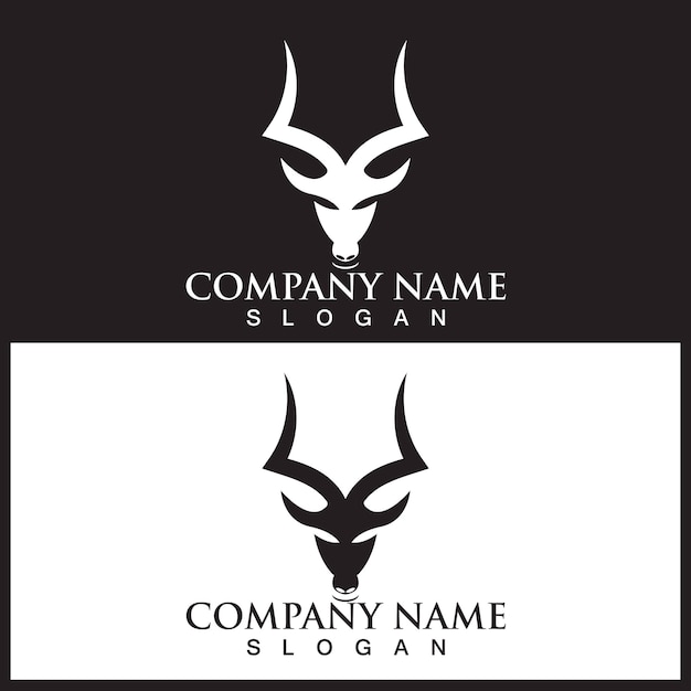 Antelope head logo and vector template