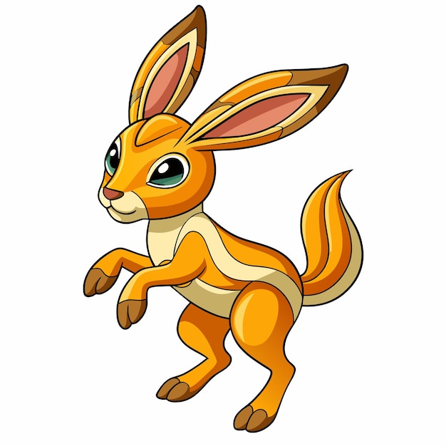 Antelope Jackrabbit rodent dancing vector kawaii