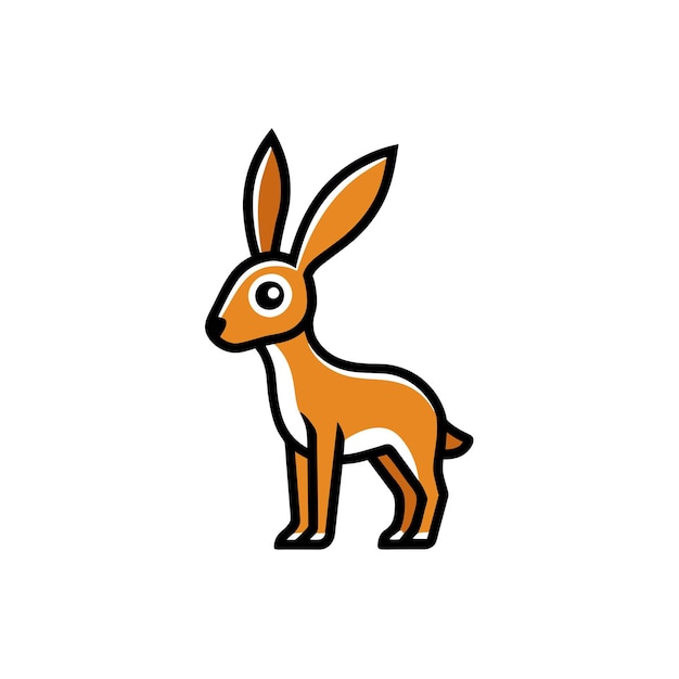 Antelope Jackrabbit rodent goes icon vector illustration