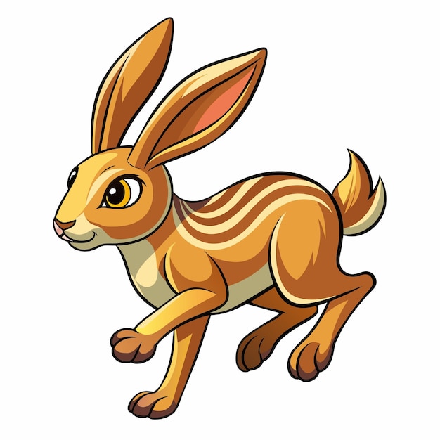 Antelope Jackrabbit rodent jumps vector kawaii